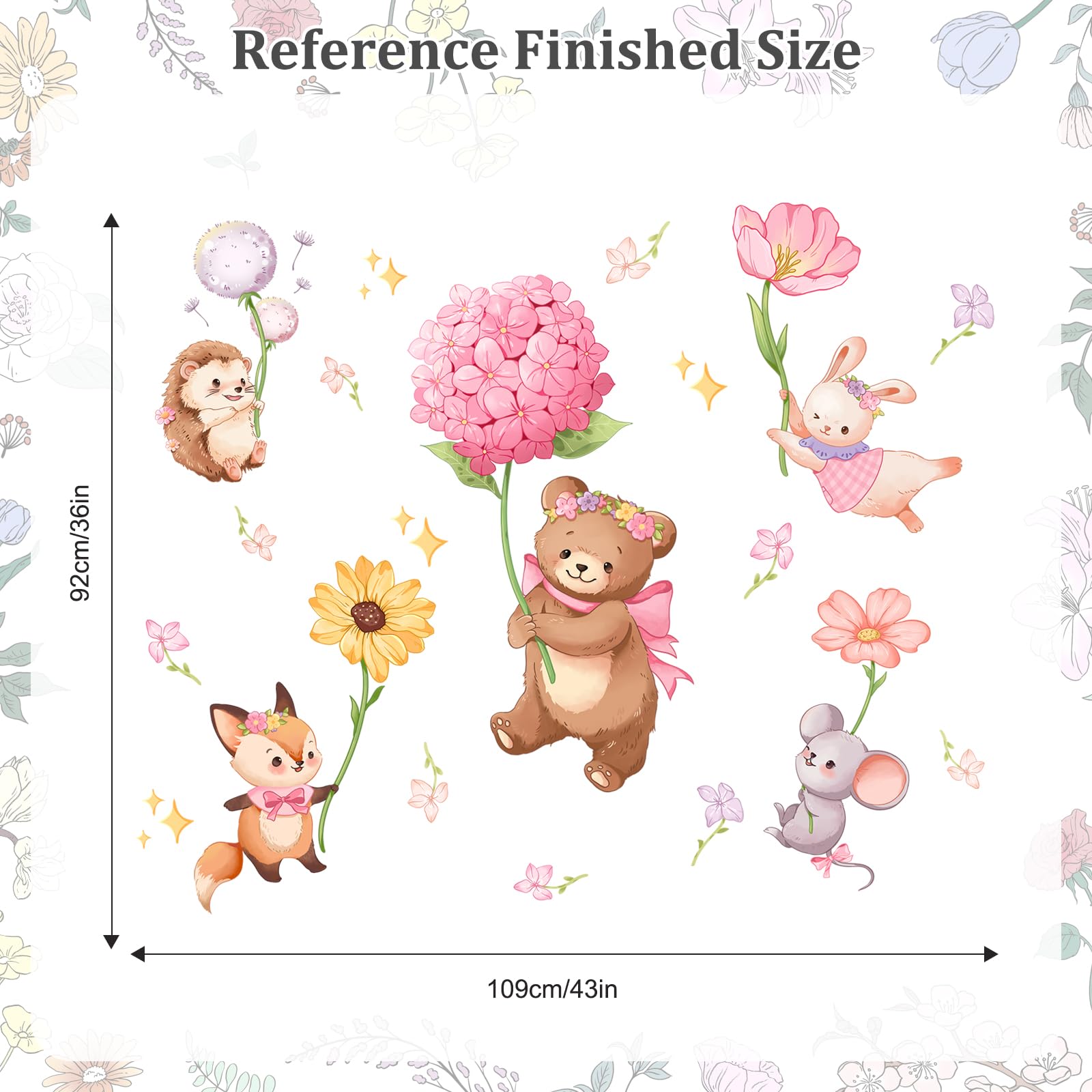 Decvictor pink cartoon animal wall decals installation guide for quick peeling