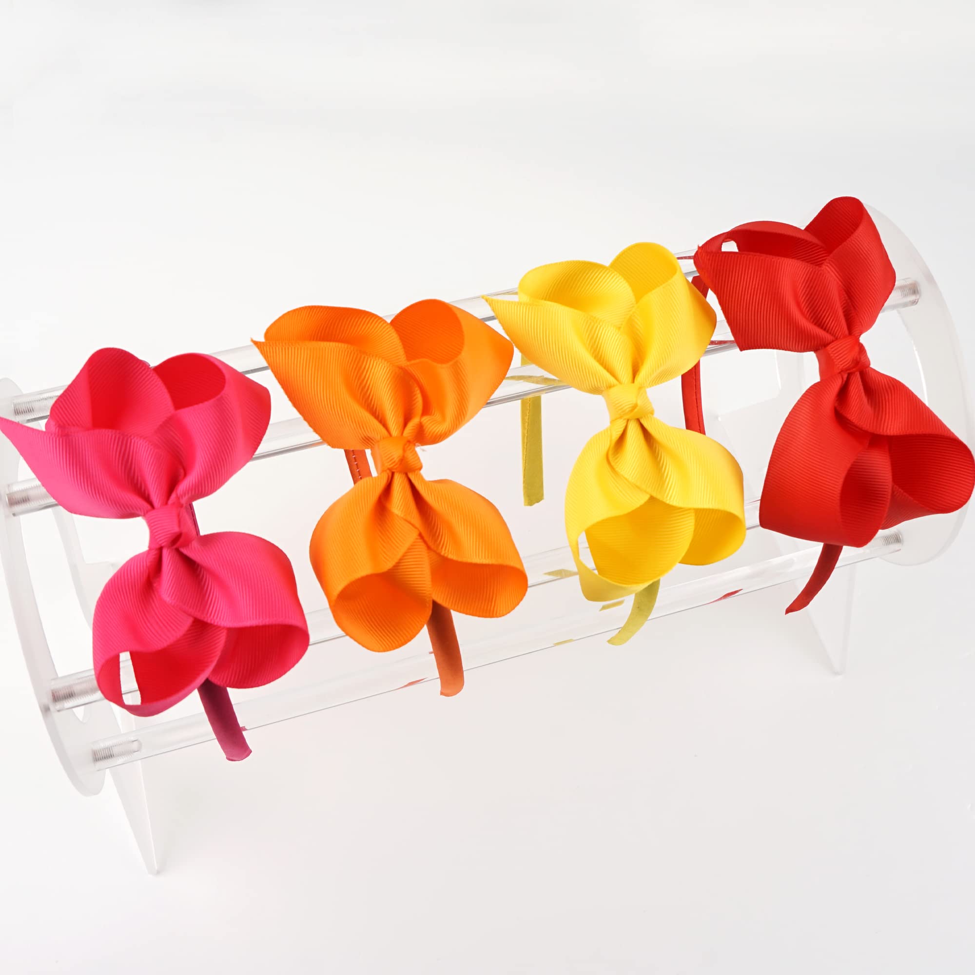 DED 16 Pack Hair Bows closeup material emphasizes plastic durability and shine.