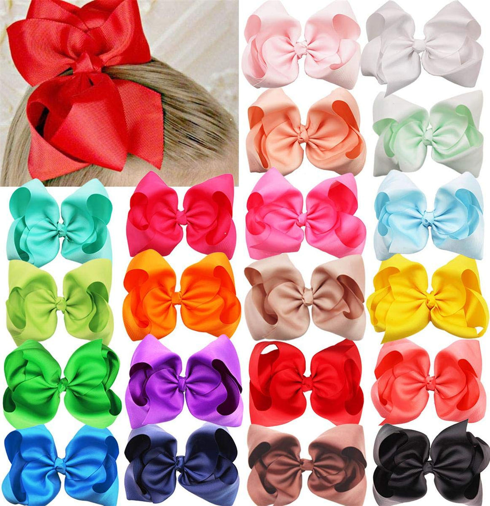 DED 20pcs hair bows clips set in varied colors for cute outfit coordination.