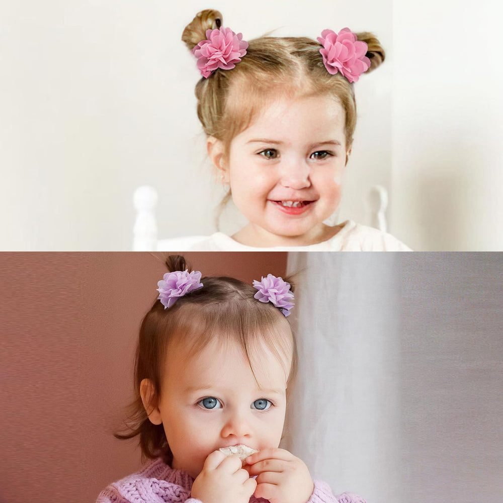 DED 40pcs chiffon flower bows collection-03 cute floral design suits infants and little girls.