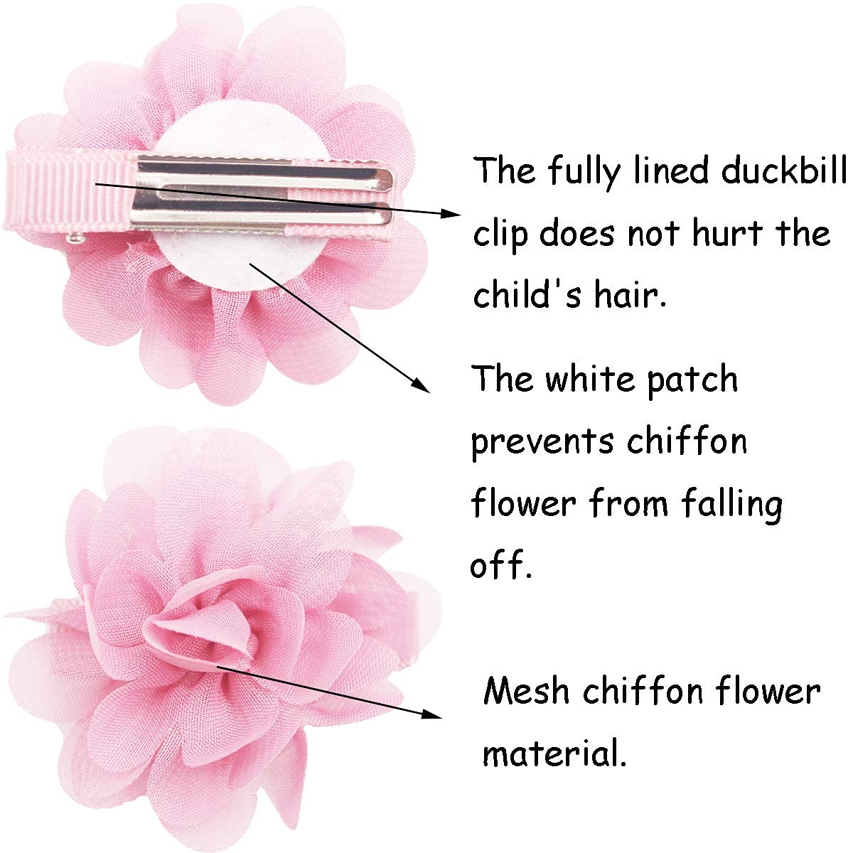 DED 40pcs chiffon flower bows collection-02 vibrant colors perfect for everyday or special occasions.