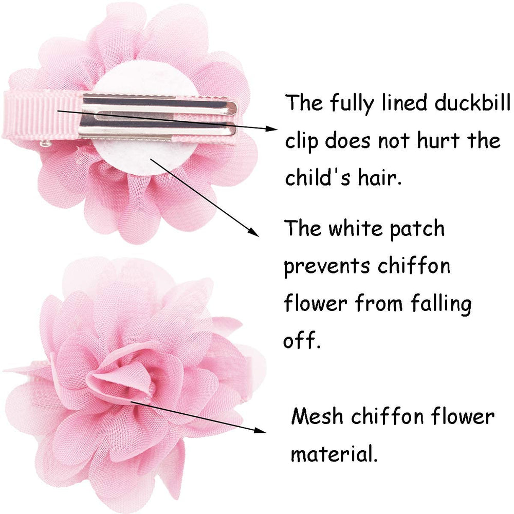 DED 40pcs chiffon flower bows collection-02 vibrant colors perfect for everyday or special occasions.