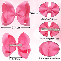 DED 6in hair bow close-up shows durable grosgrain texture.
