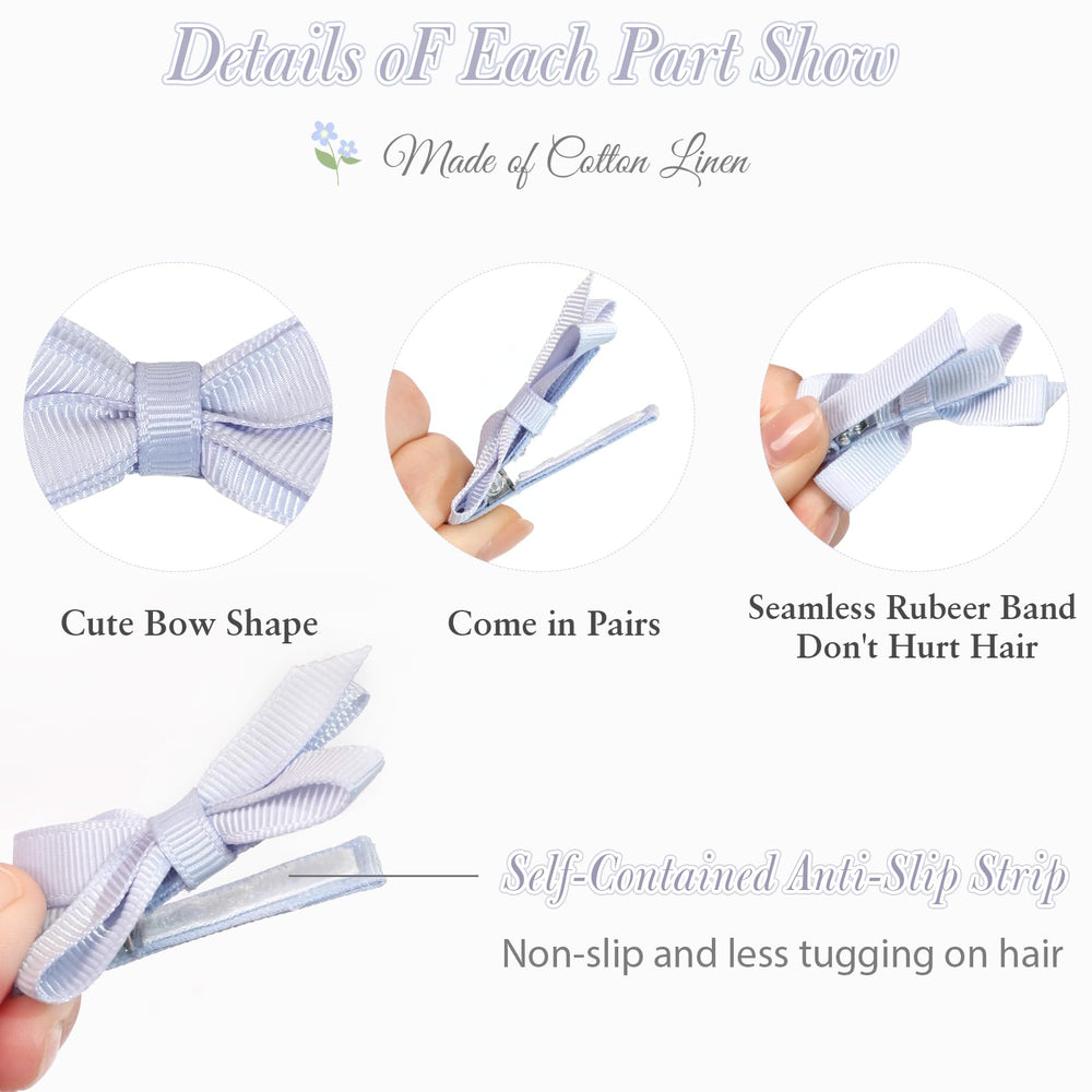 DED baby bows clip closeup grosgrain ribbon showing soft durable texture