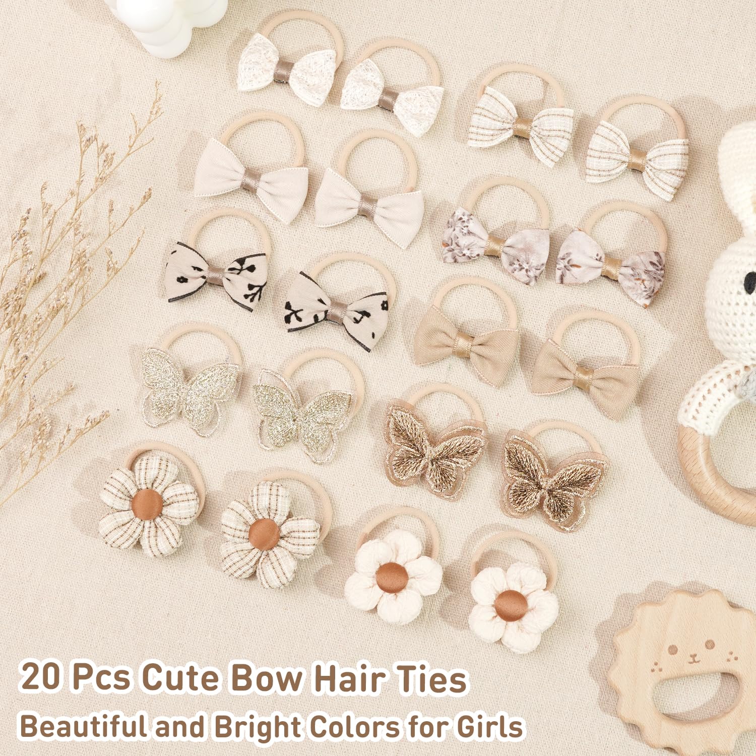 DED Baby Hair Ties Bows 1.7-inch bow size ideal for babies' delicate hair