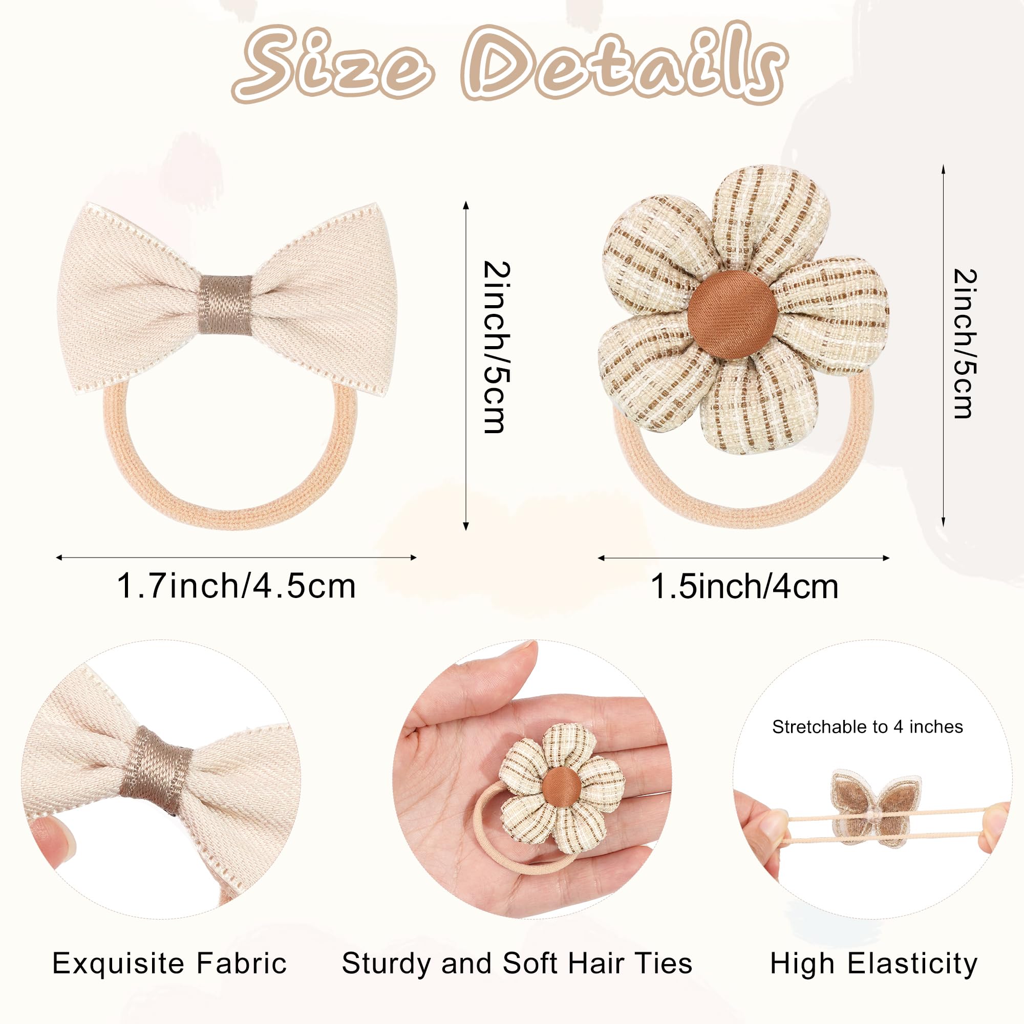 DED Baby Hair Ties Bows 10 pairs provide secure hold without tugging