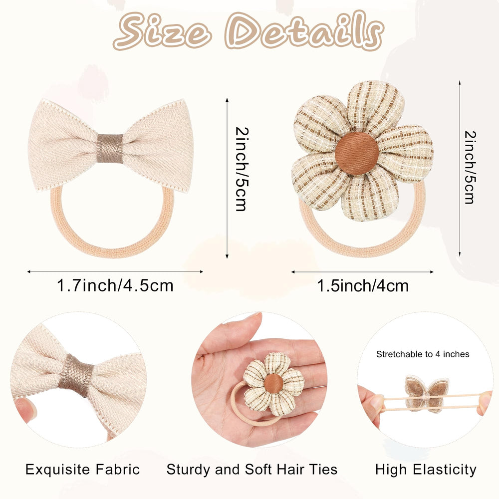 DED Baby Hair Ties Bows 10 pairs provide secure hold without tugging