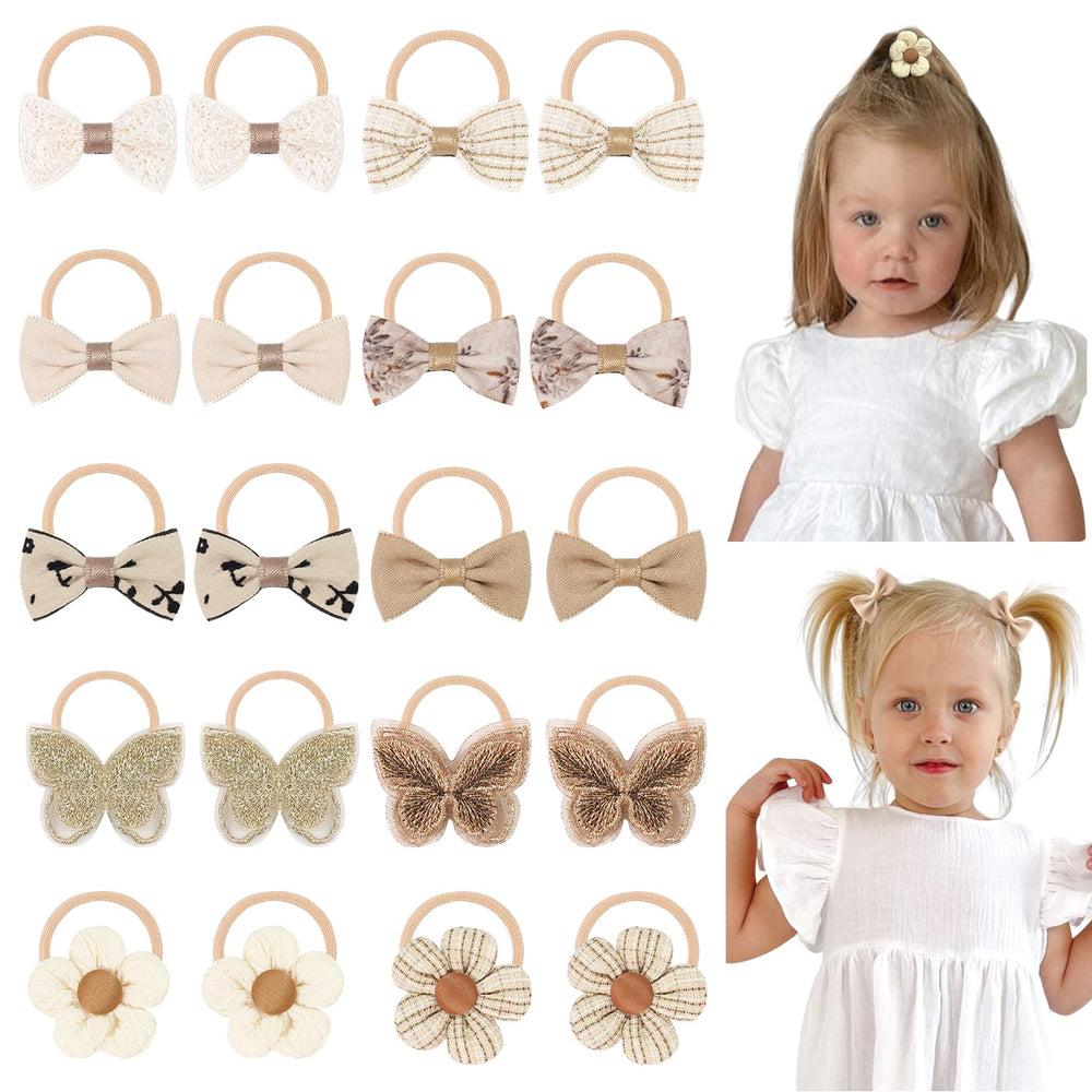 DED Baby Hair Ties Bows pack closeup with gentle fabric for daily wear