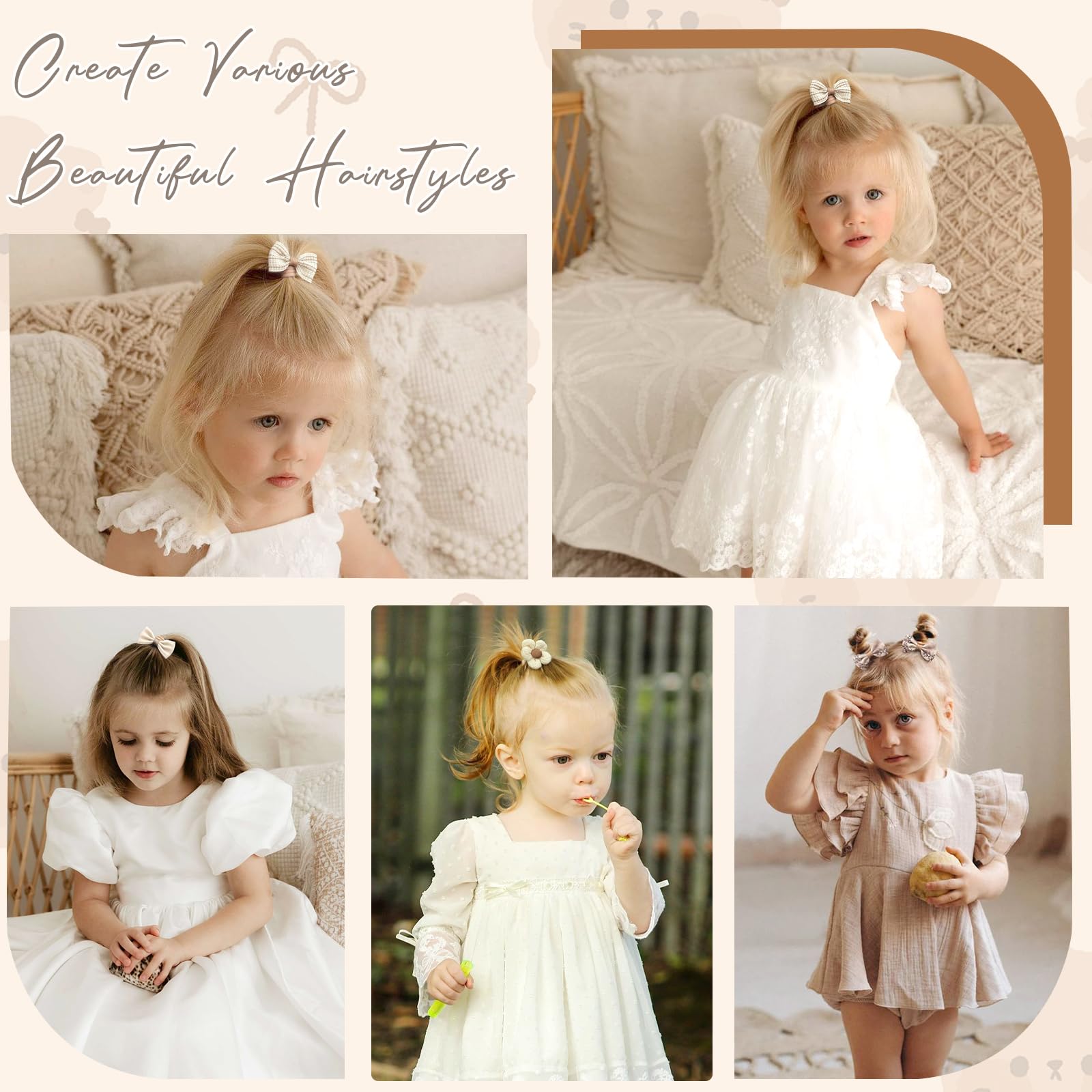 DED Baby Hair Ties Bows soft fabric and durable design for gentle hair care