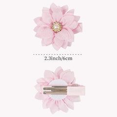 DED chiffon flower bow lavender rhinestone clip adds a soft touch for delicate hair