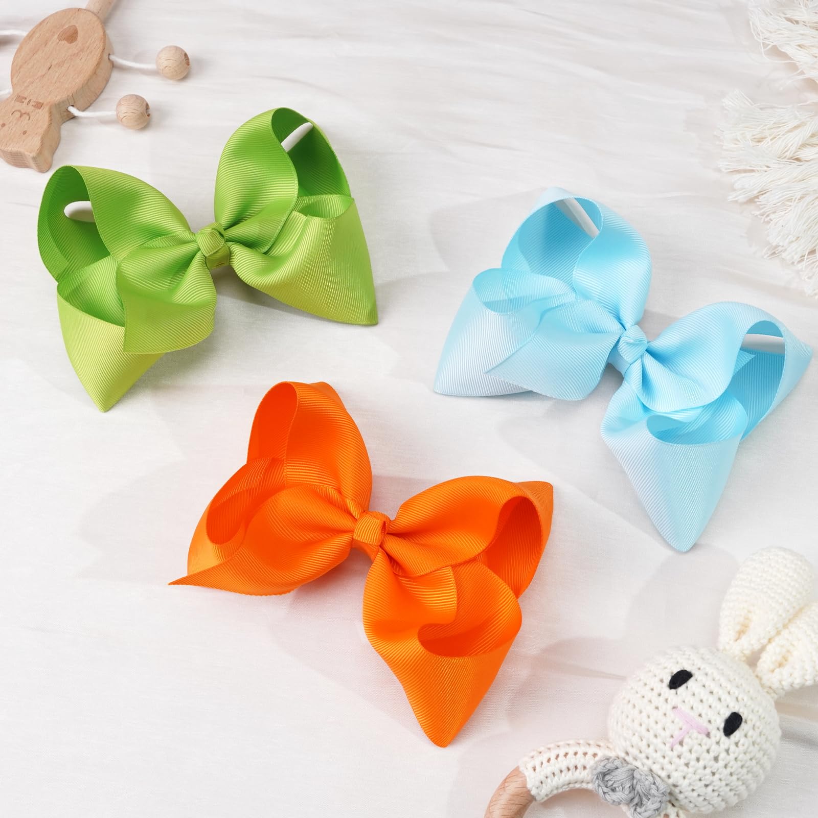 DED kids hair bows styled for school or party looks.