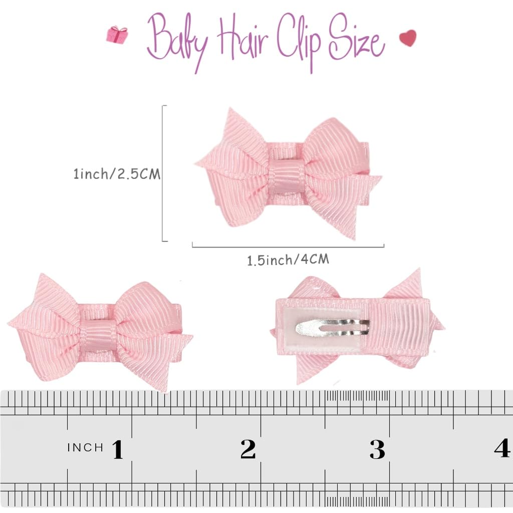 DED Mini Bow Snap Hair Clips blue closeup highlights fine hair accessory for babies.