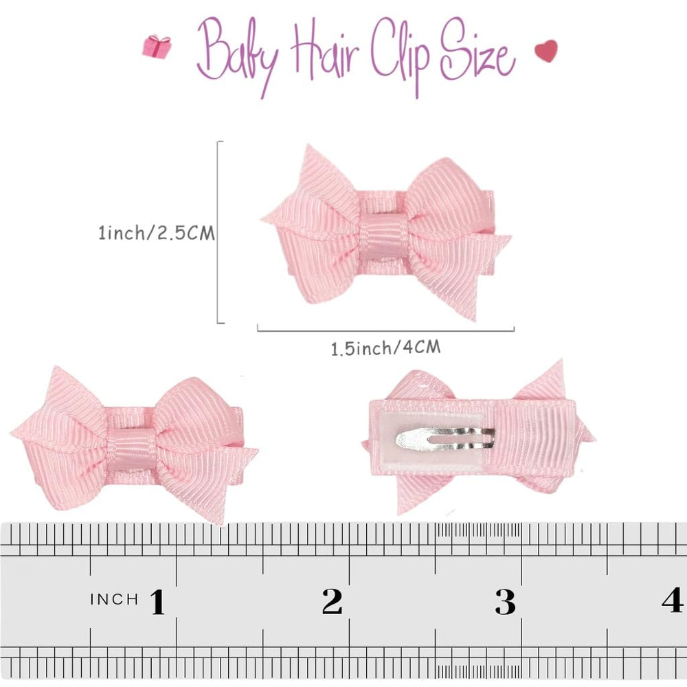 DED Mini Bow Snap Hair Clips blue closeup highlights fine hair accessory for babies.