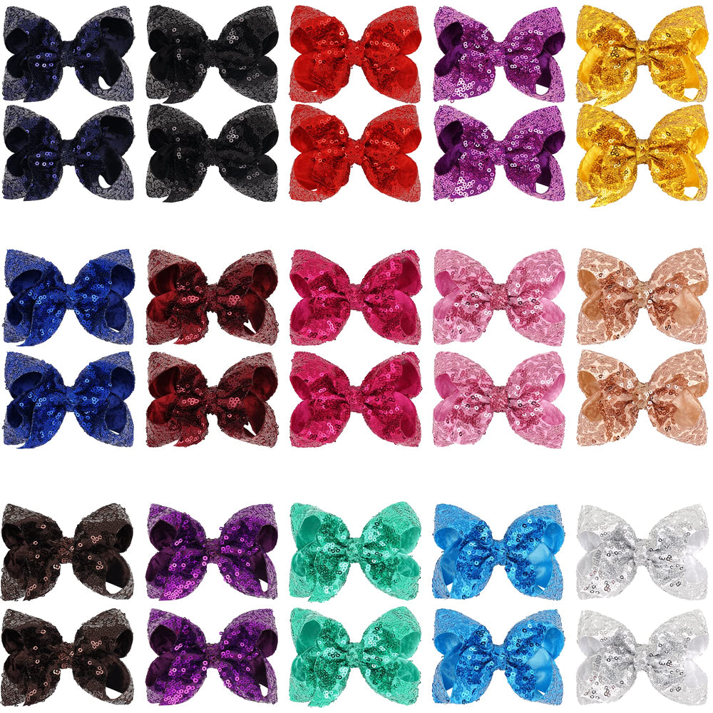 DED sequin bow pack—gift-ready presentation for baby showers.
