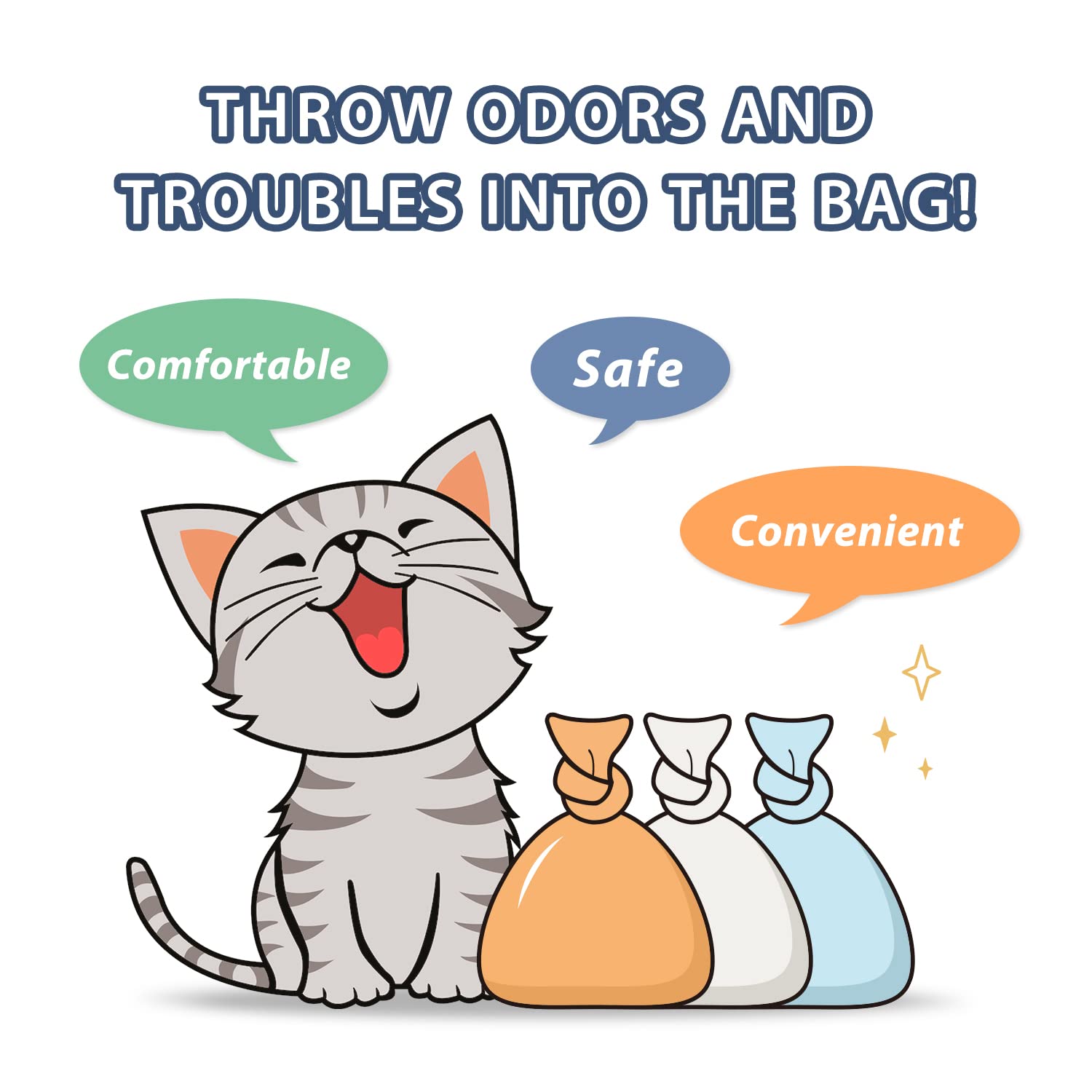 Deefre unscented bags suitable for diapers, pet waste, and kitchen refuse