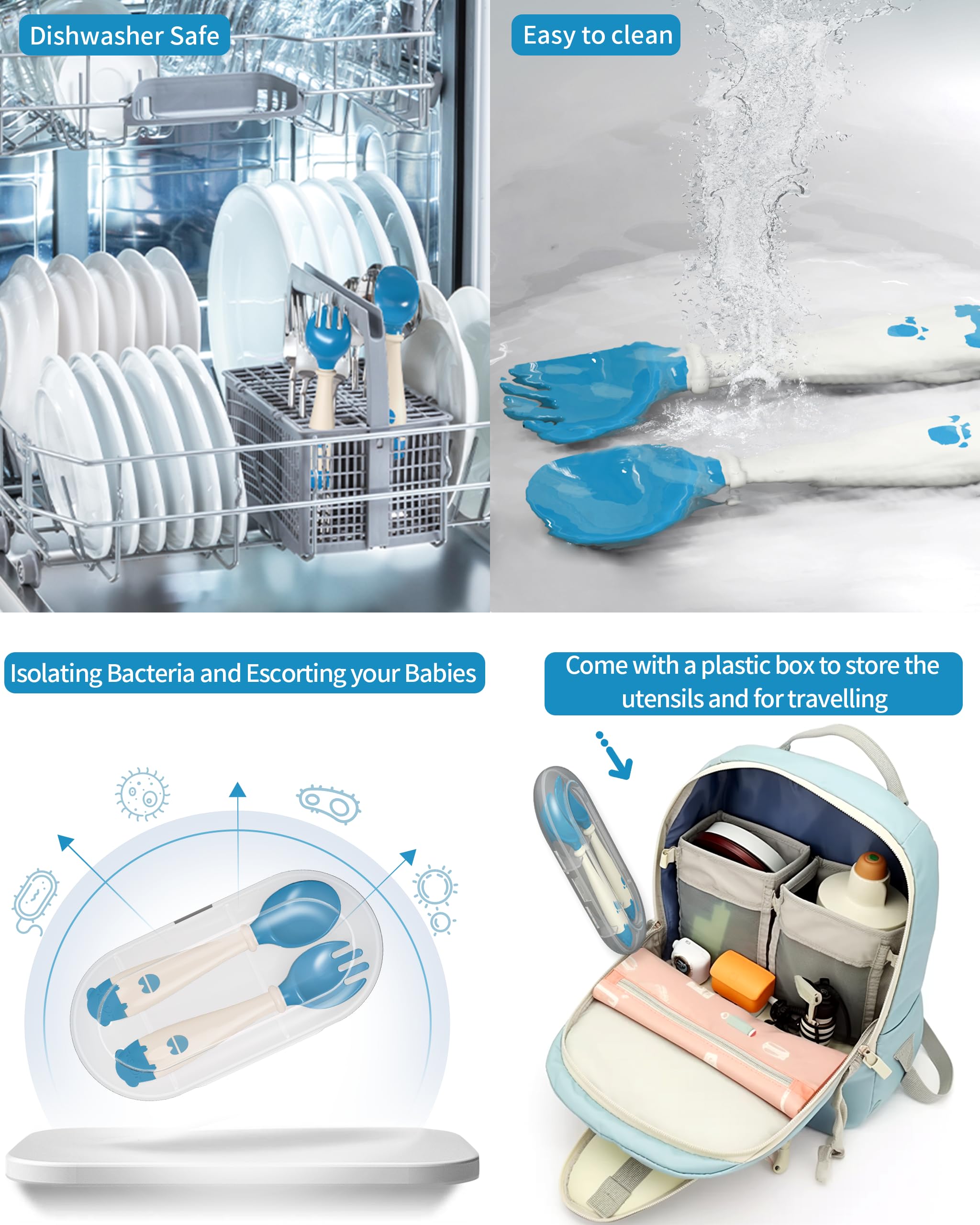 Deejoy bendable spoon with ergonomic grip for little hands.