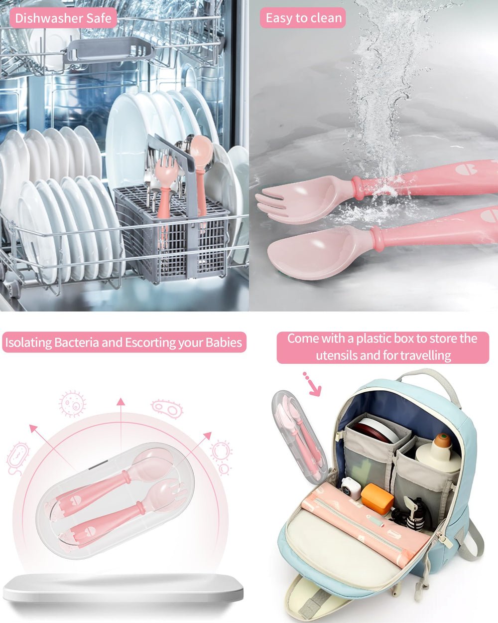 Deejoy ergonomic baby tableware supports confident grip and coordination.