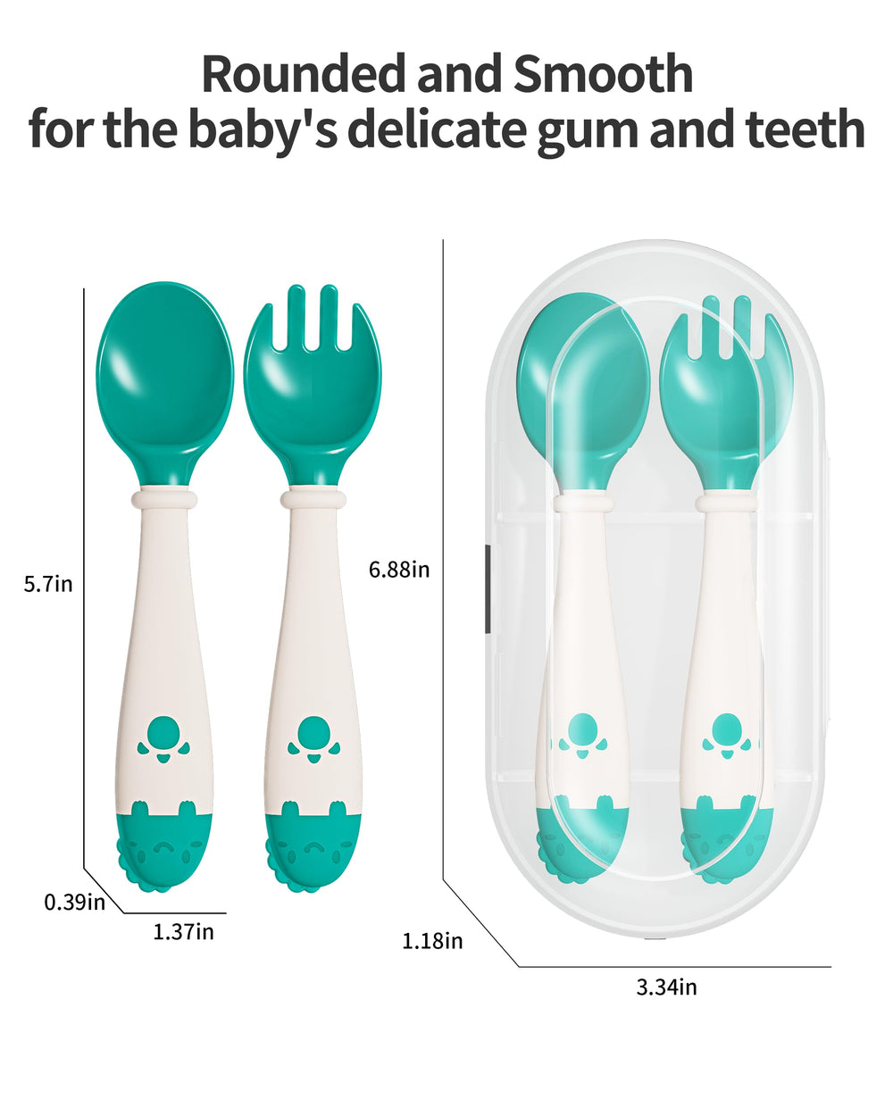 Deejoy 5.7-inch utensils sized for infants 6–18 months