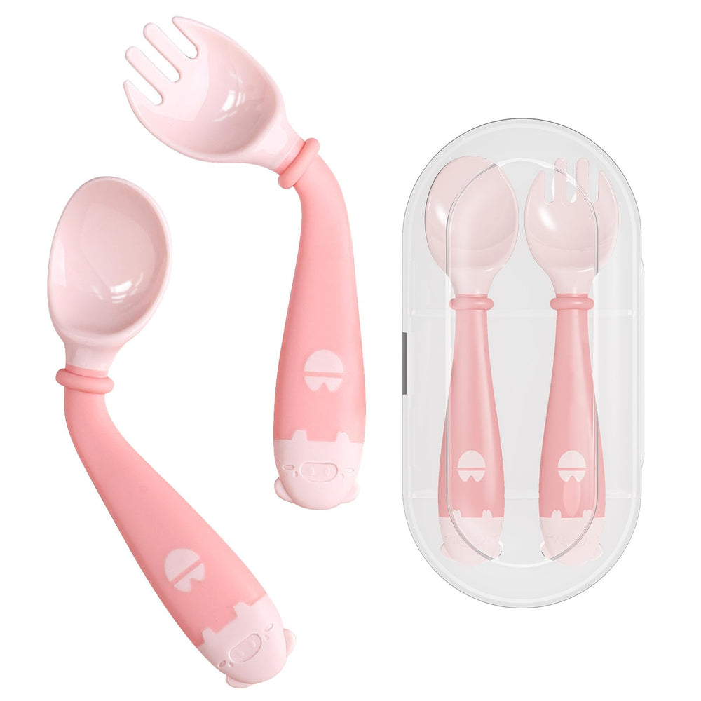 Deejoy toddler utensils travel case keeps meals organized for on-the-go feeding