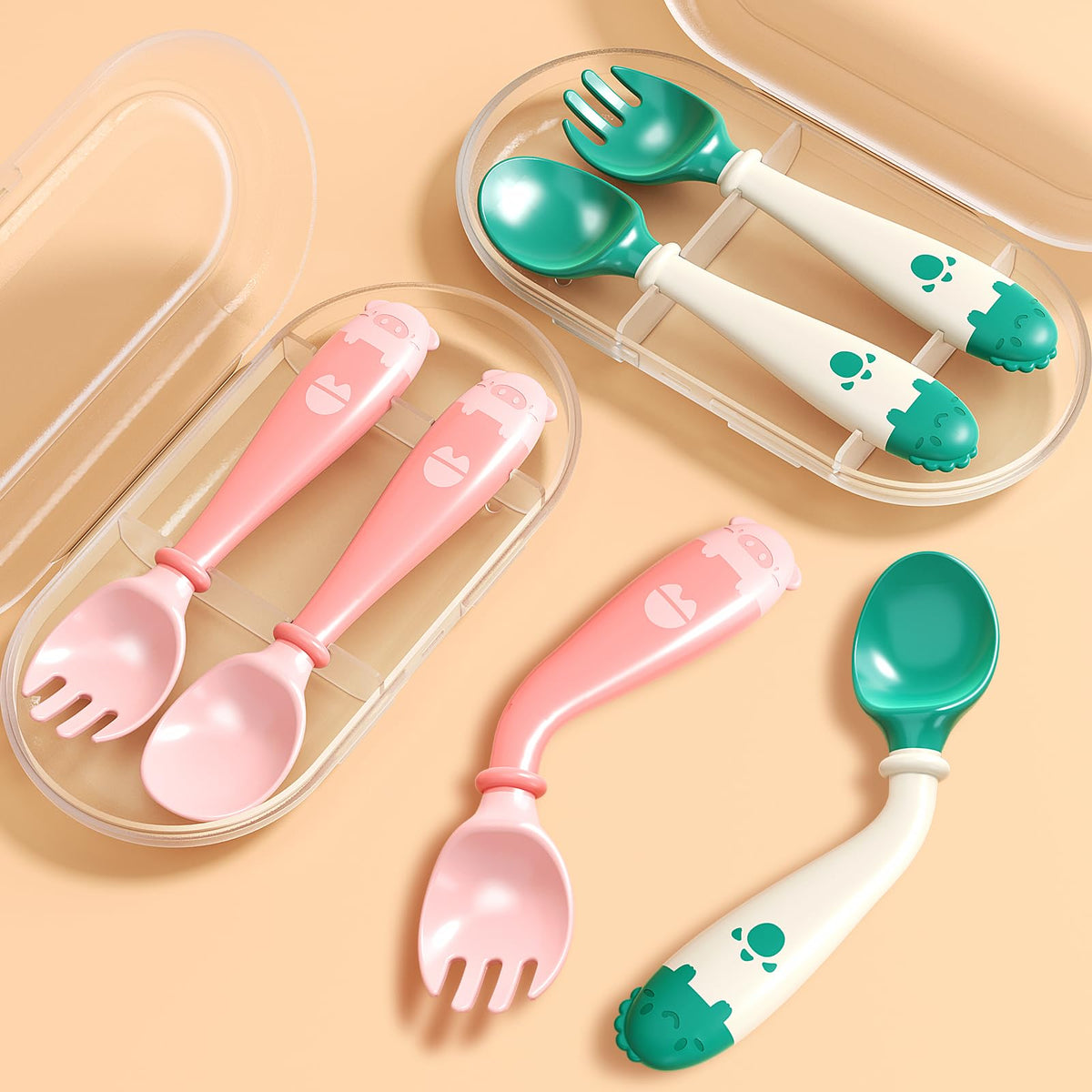 Deejoy toddler utensils travel case keeps meals organized on the go.