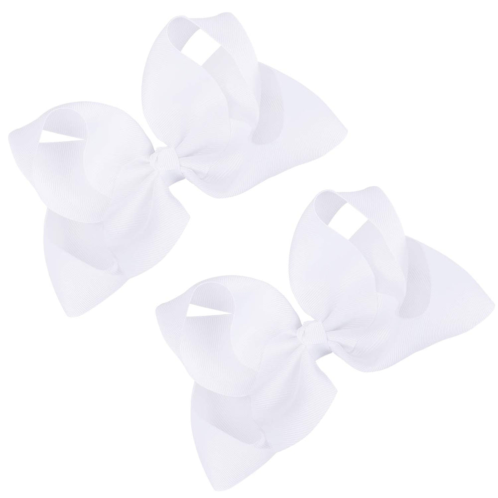 DEEKA white 2-pack bows ideal for school photos and parties.