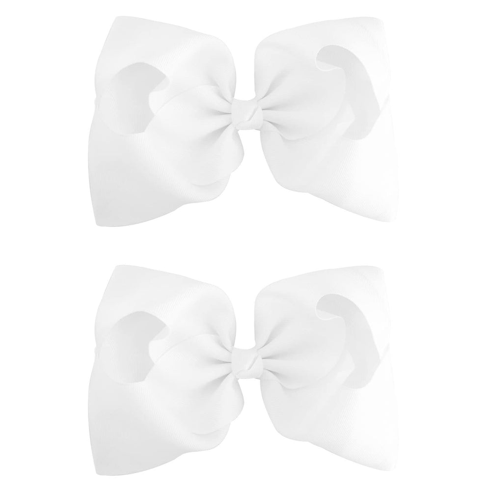DEEKA back-to-school white bows, two-pack for easy daily styling