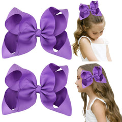 DEEKA big bows purple front view showing bold color for everyday outfits.