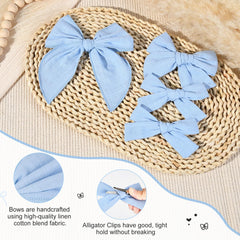DEEKA blue knot bow large on a clip adds playful flair for everyday outfits