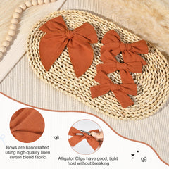 DEEKA 5-inch bow on toddler hair showcases bold color with secure clip