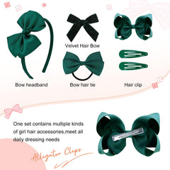 DEEKA hair bows with elastic bands image highlights flexible fit for various hair types.