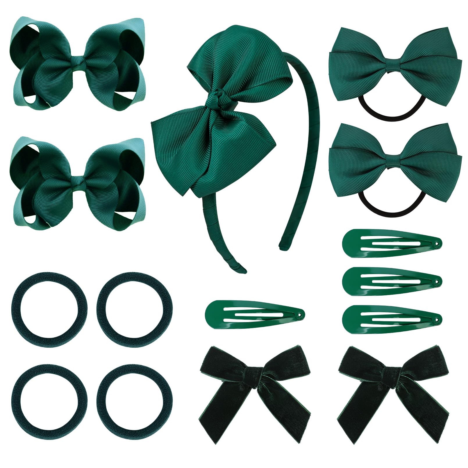 DEEKA dark green uniform set bow close-up shows durable grosgrain ribbon for daily wear.