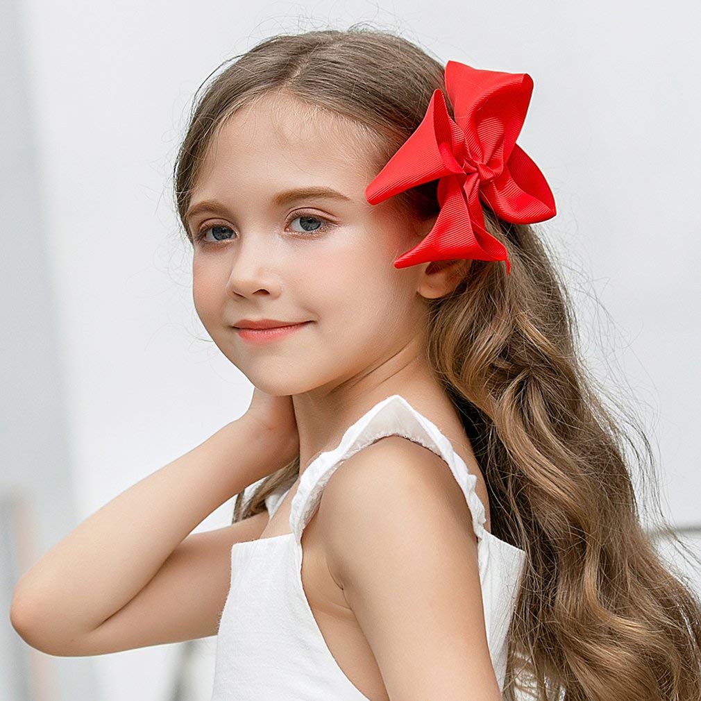 DEEKA grosgrain ribbon red bow adds durable color detail