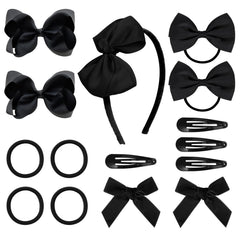 DEEKA hair accessories set alligator-clip bows secure ponytails with durable, kid-friendly clips.