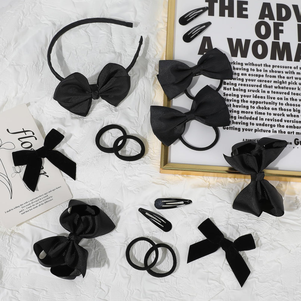 DEEKA hair accessories set bow-headband showcases stylish, comfy headwear for school mornings.