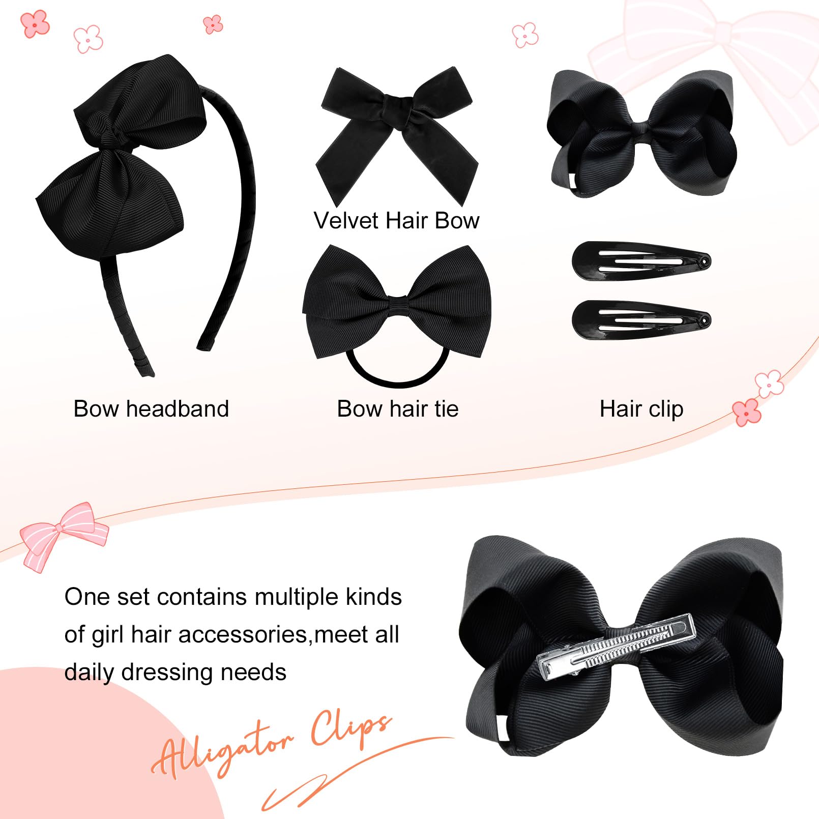DEEKA hair accessories set elastic-bows provide flexible fit for active days.