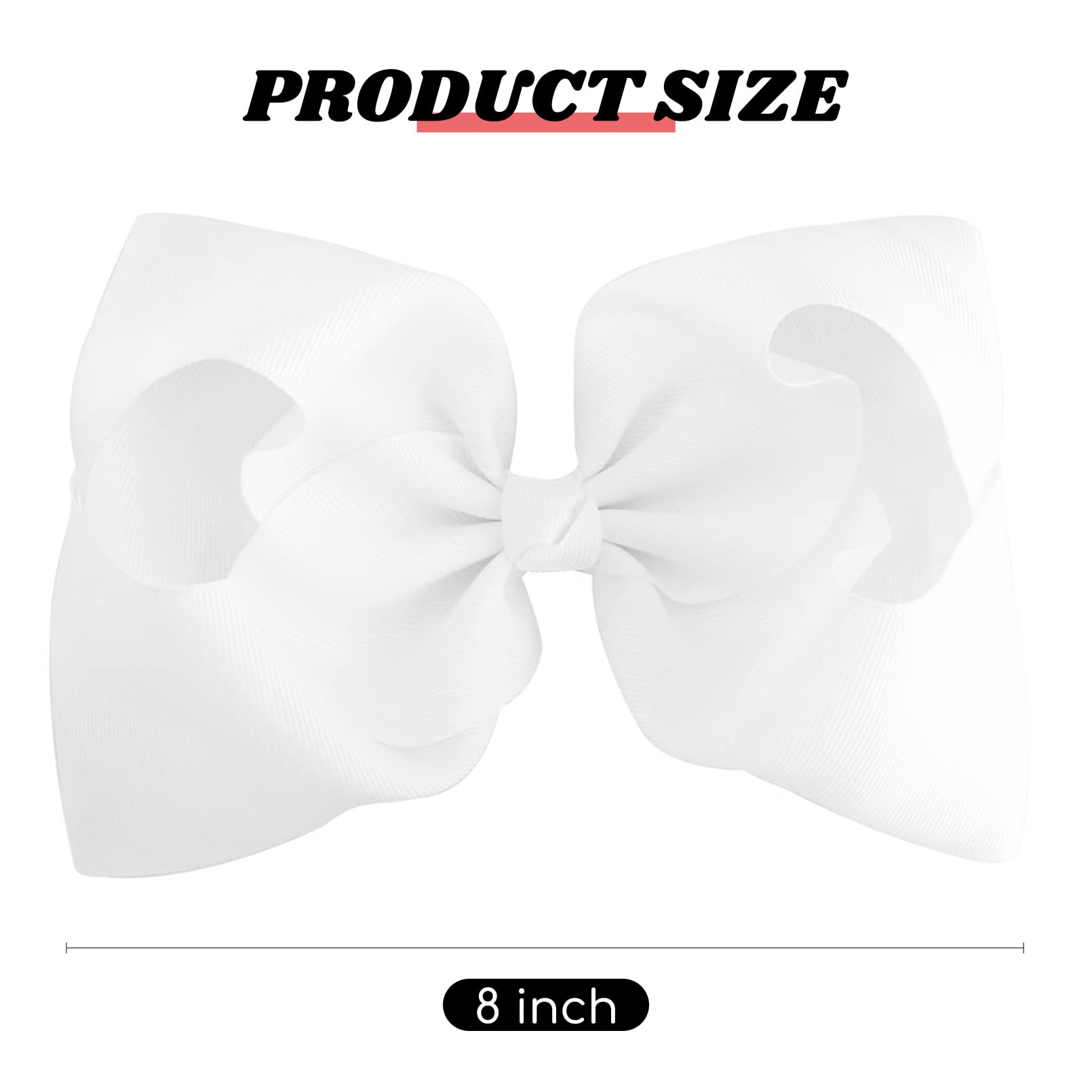 DEEKA handmade 8-inch white bows add volume to daily looks