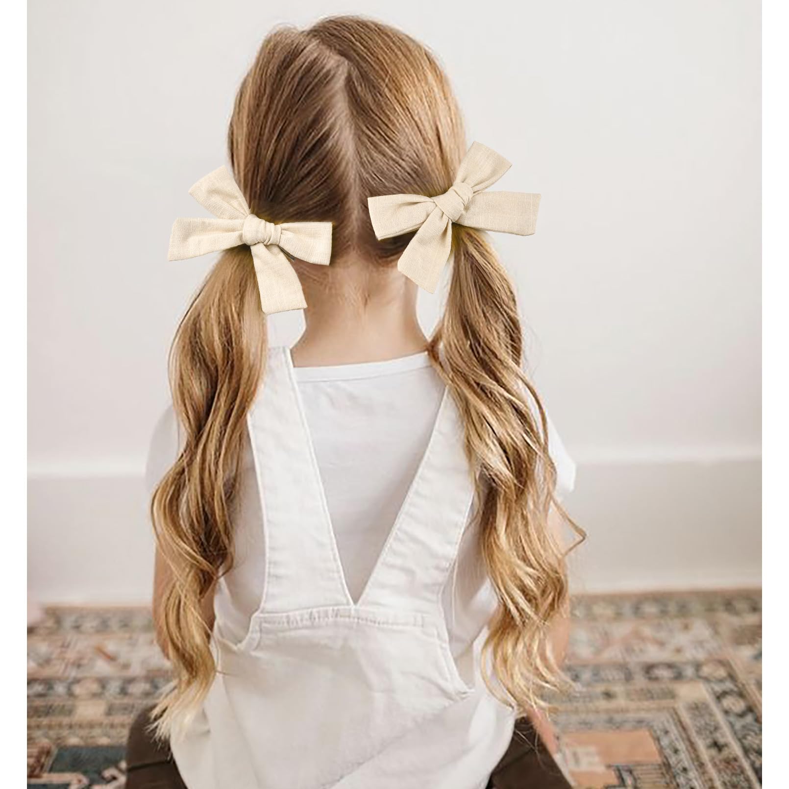 DEEKA handmade beige bows for comfortable all-day wear