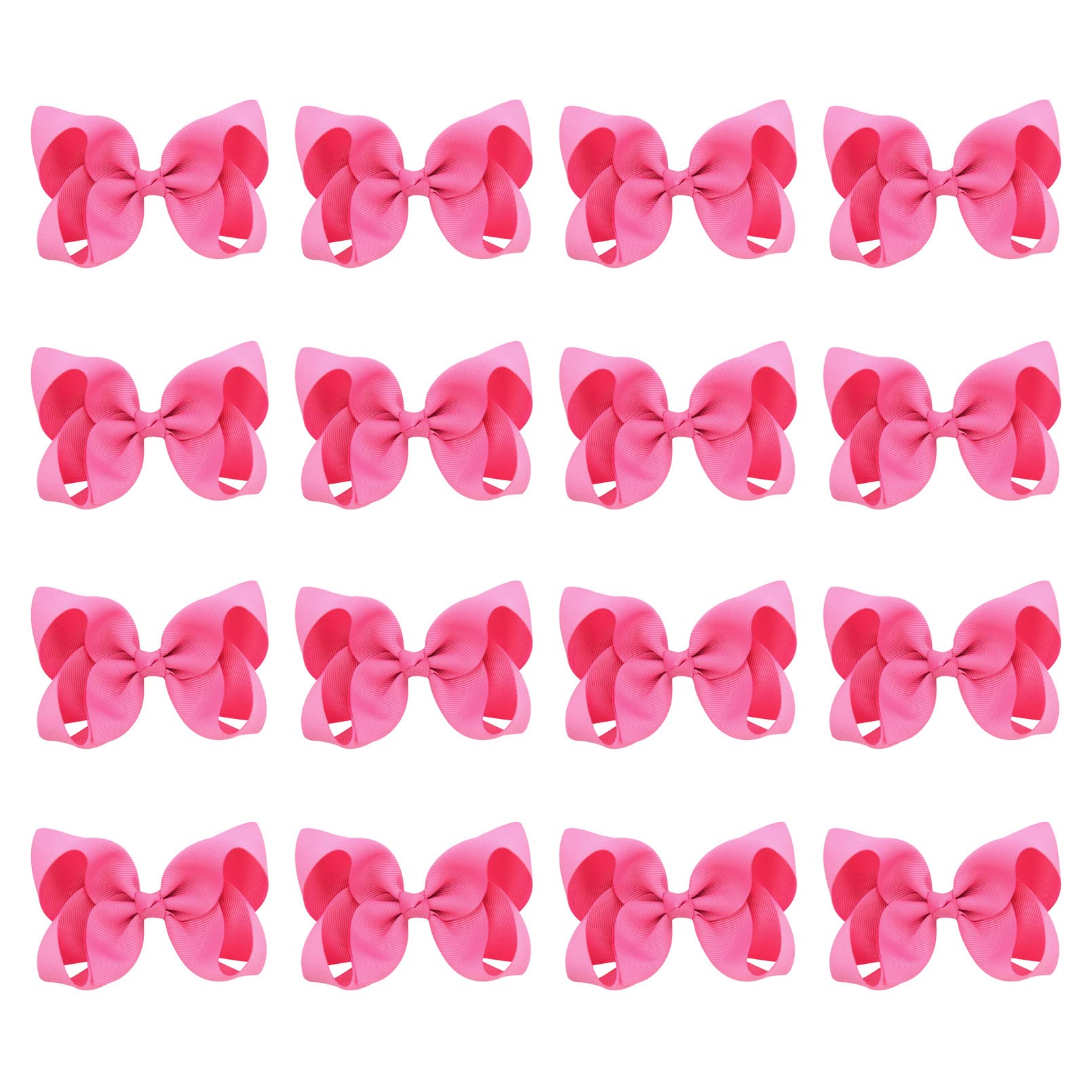 DEEKA hot pink 4-inch hair bow on a clip for quick outfits.