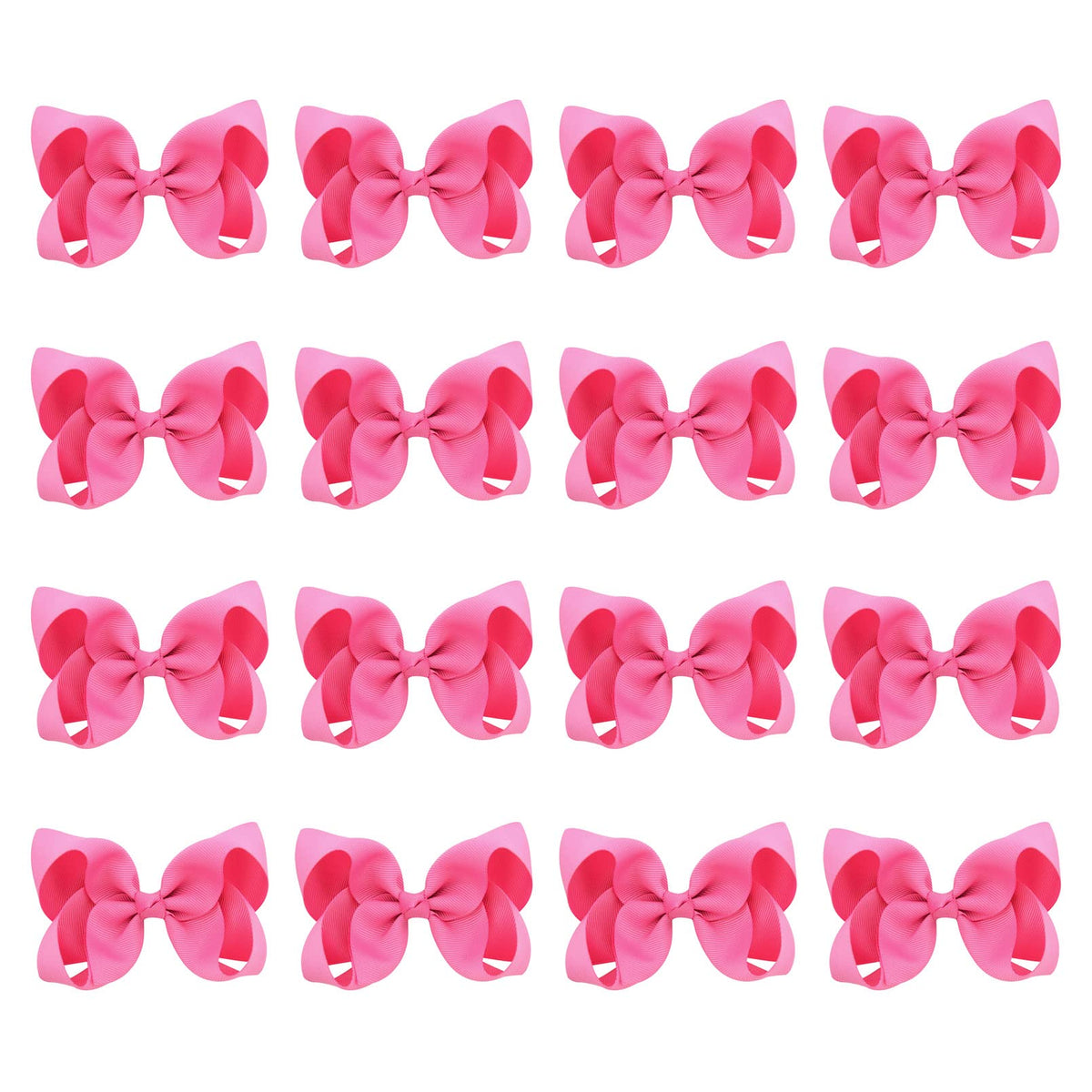 DEEKA hot pink 4-inch hair bow on a clip for quick outfits.