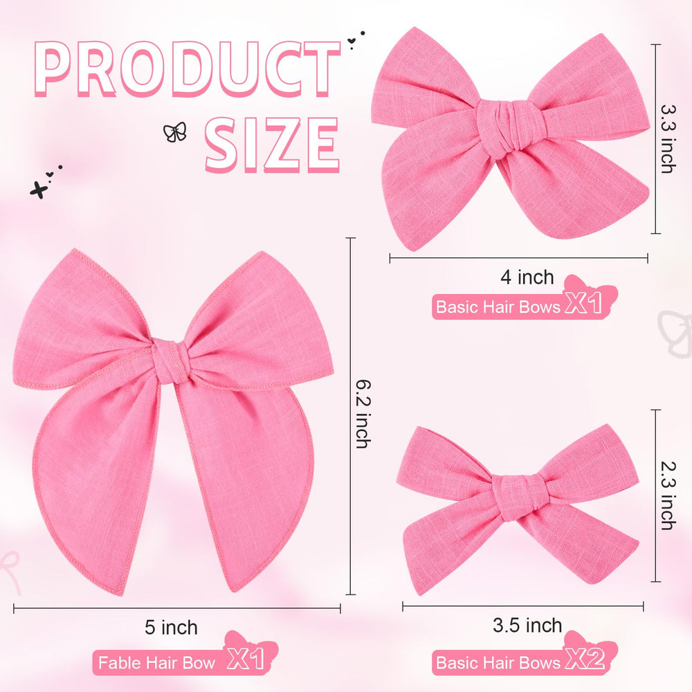 DEEKA ponytail look with hot pink bow elevates school outfits.