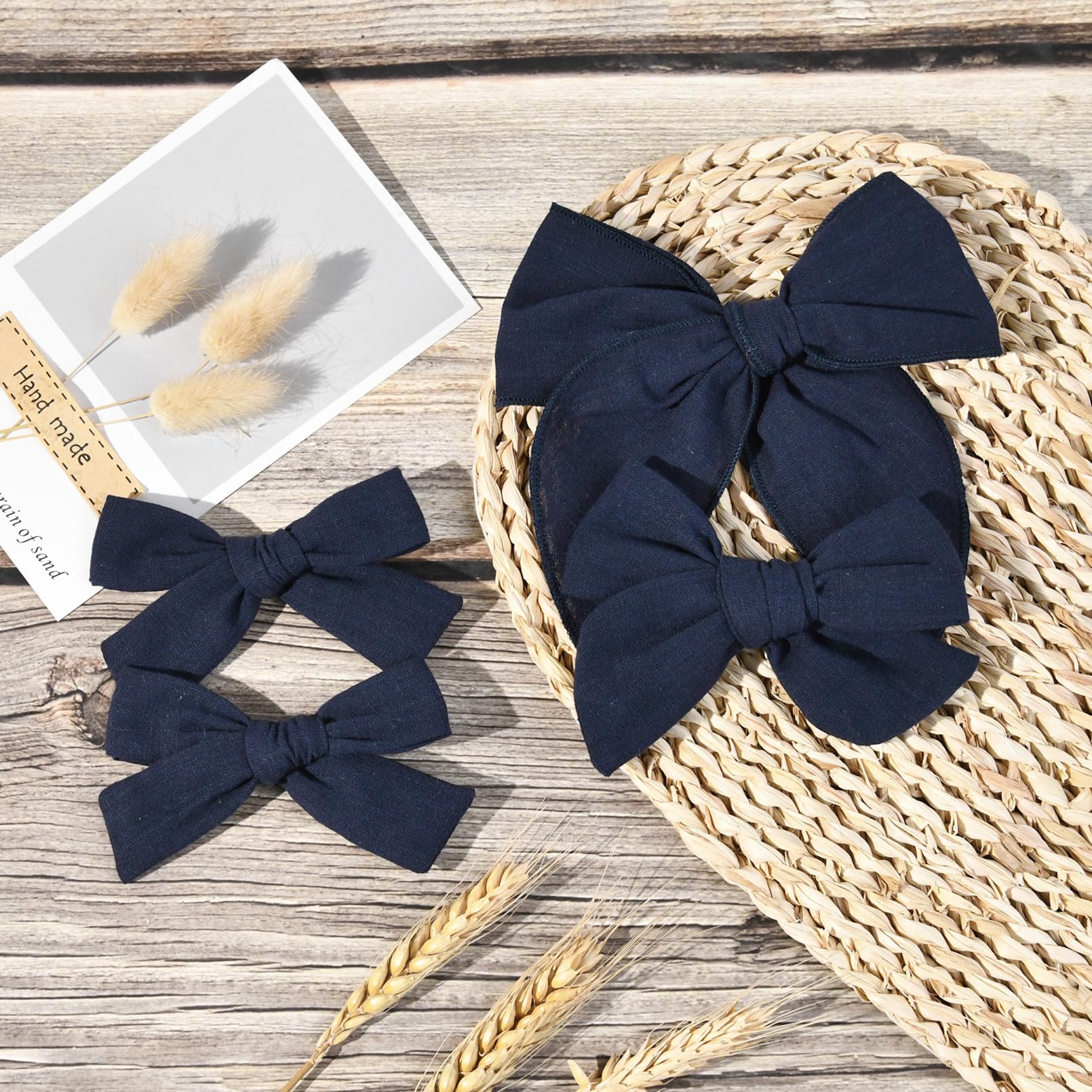 DEEKA navy blue bow for bun accents, adds charm to updos