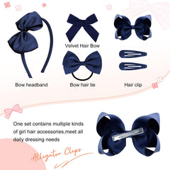 DEEKA navy blue elegant velvet bows add classy flair to formal outfits