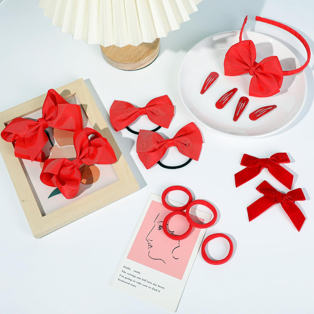 DEEKA bow headband in red offers comfortable, ready-to-wear styling