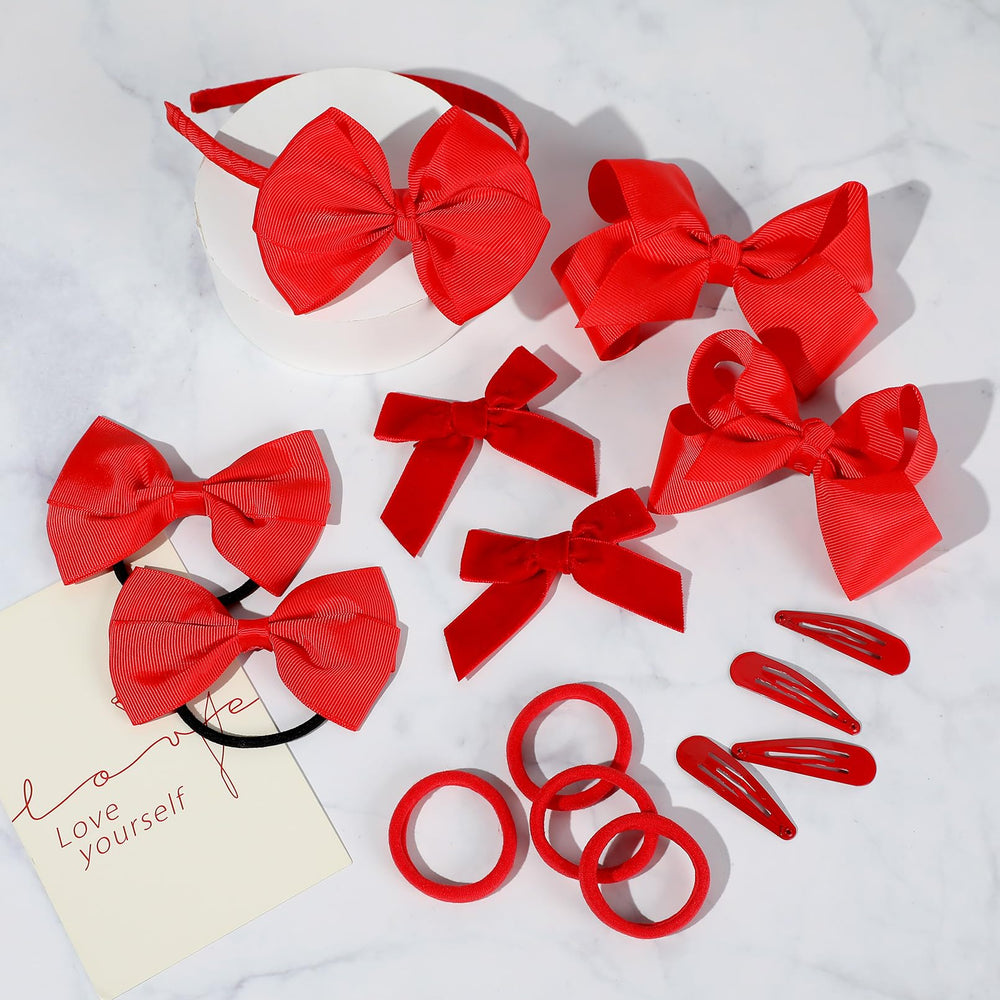 DEEKA red elastic hair ties keep ponytails neat during active play