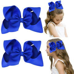 DEEKA royal blue hair bow front view boosts daily outfits with bold color