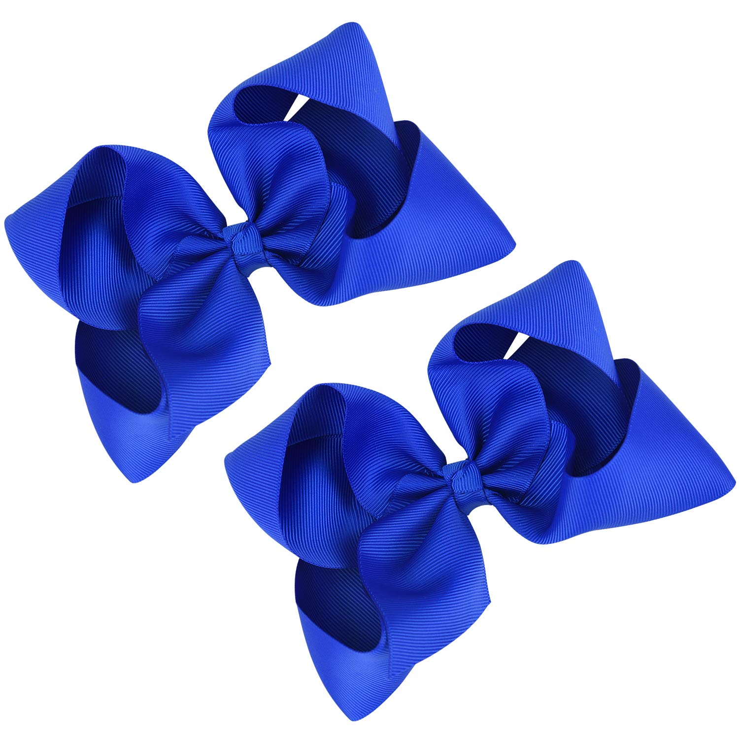 DEEKA royal blue bow in hair pony tail demonstrates secure hold for active kids