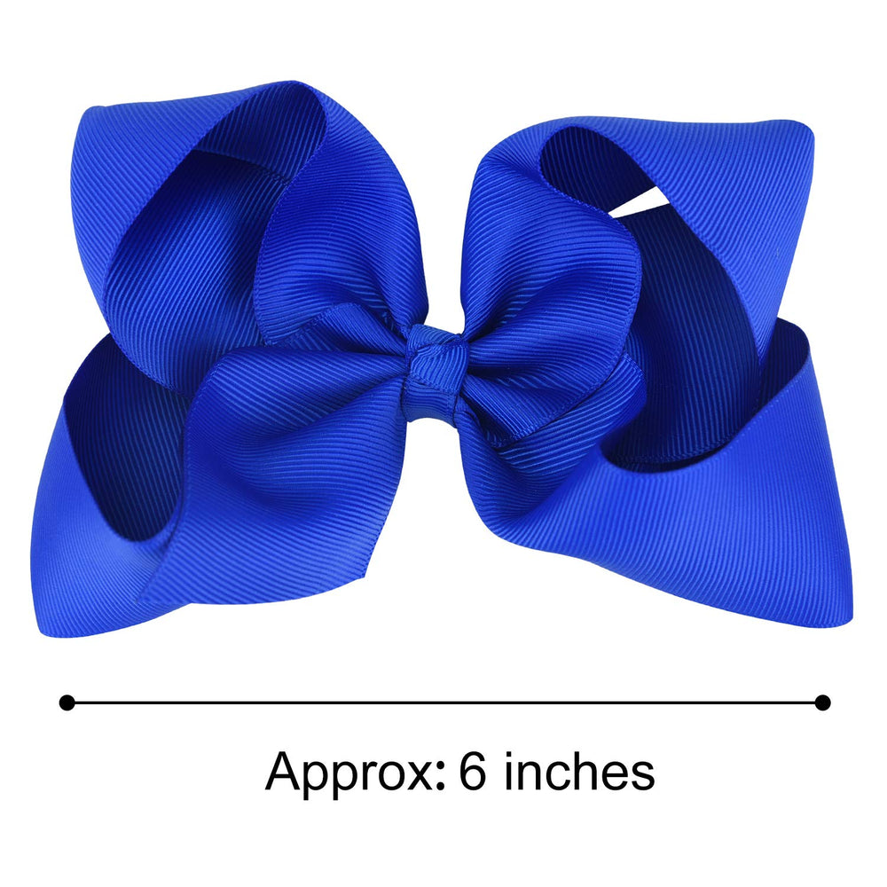 DEEKA royal blue hair bow side view complements ponytails and buns