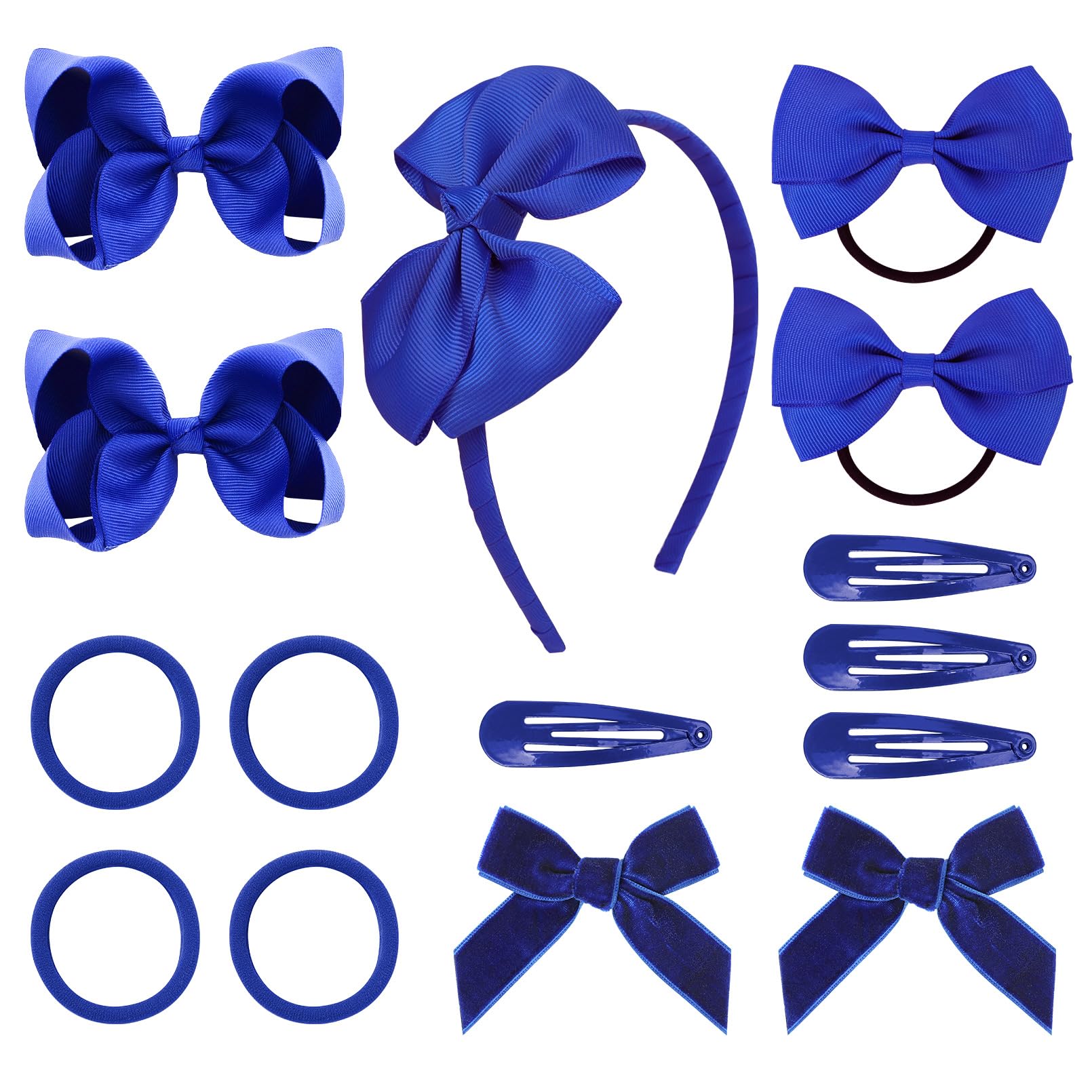 DEEKA Royal Blue hair bows with alligator clips for easy school-day styling