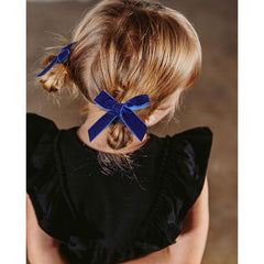 DEEKA Royal Blue hair bows with elastic bands secure daily hairstyles