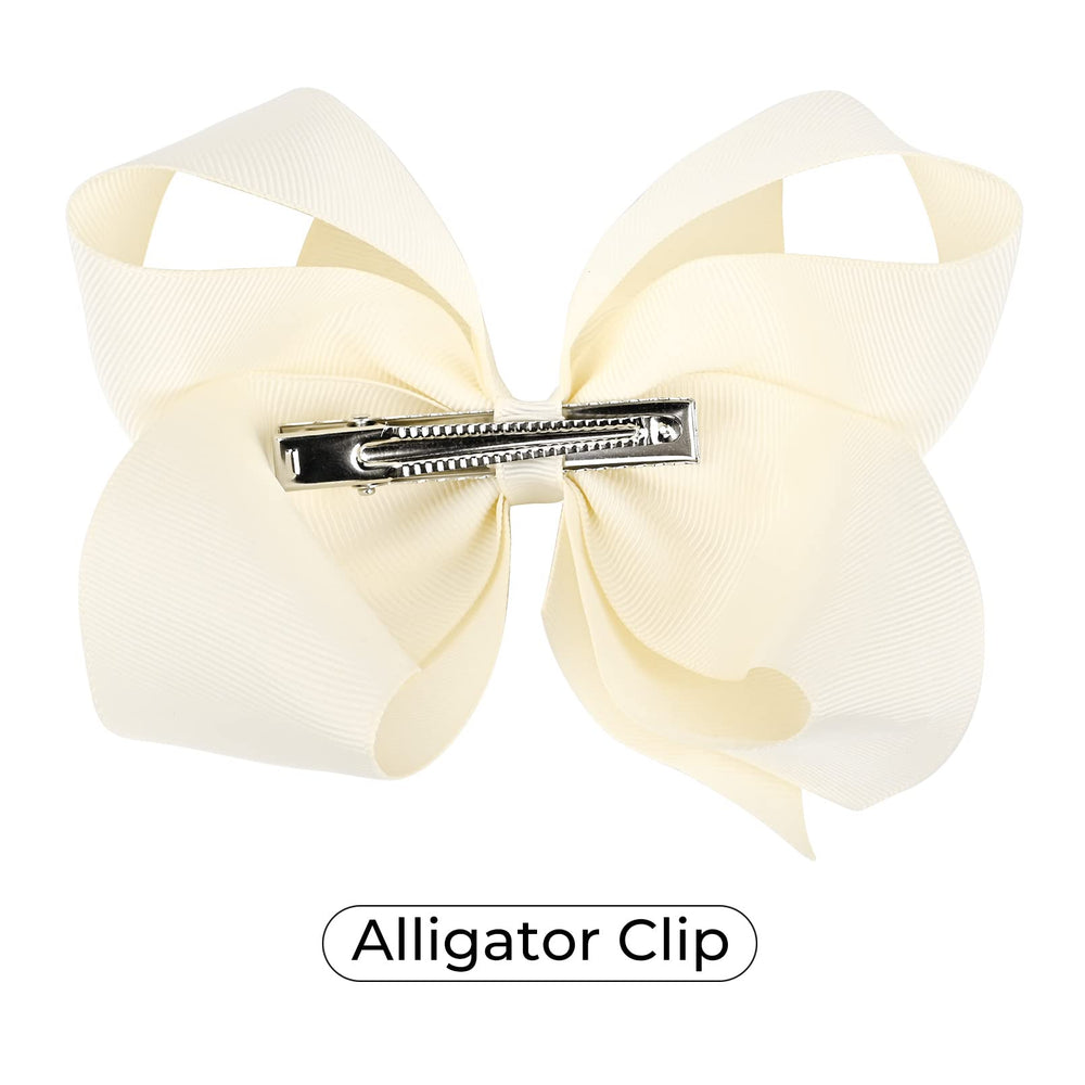 DEEKA set of 2 ivory bows ready for outfits and back-to-school styling.